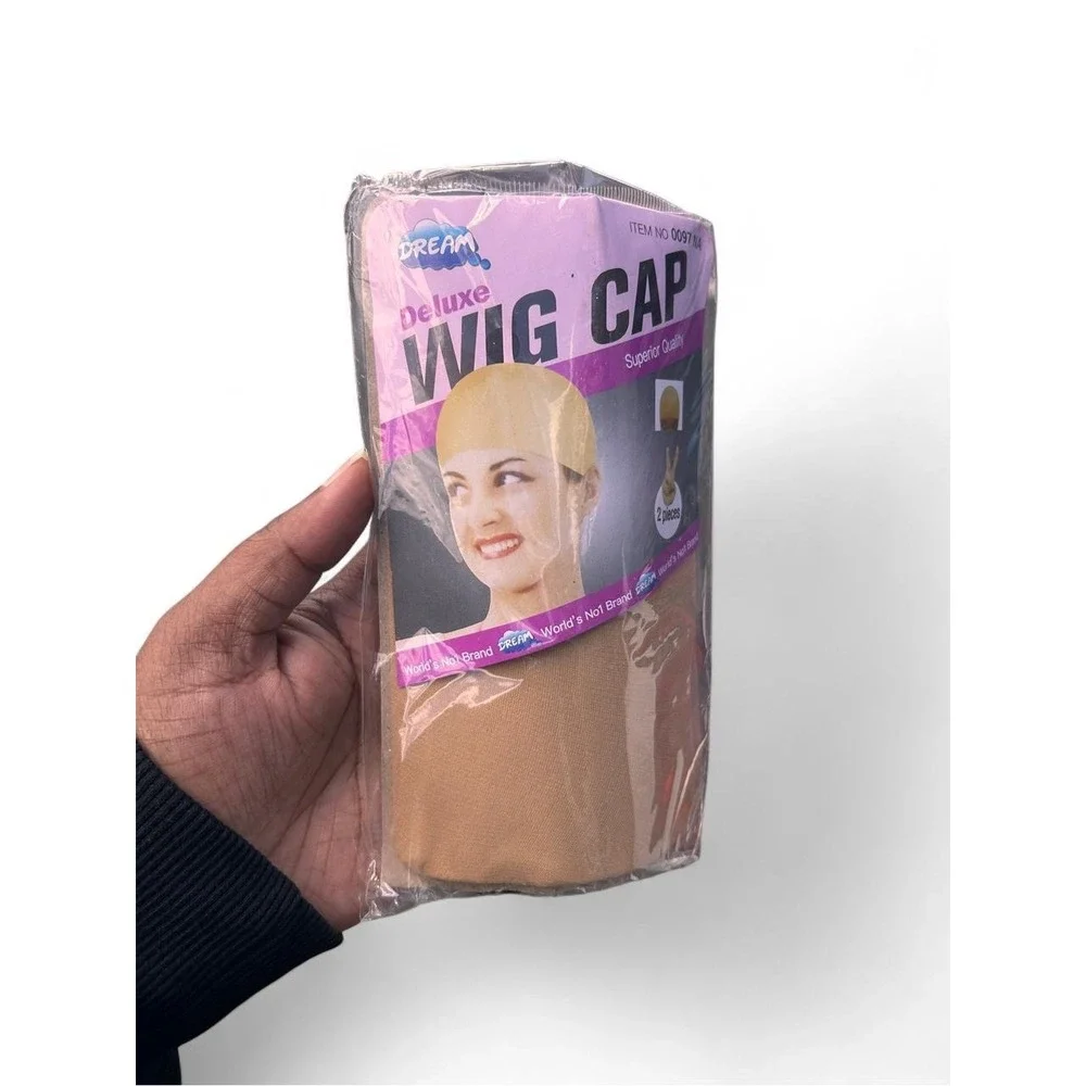 Deluxe Wig Cap Kit 2 Pack Nylon Stocking Caps Hair Clips Pins Comb Beige New